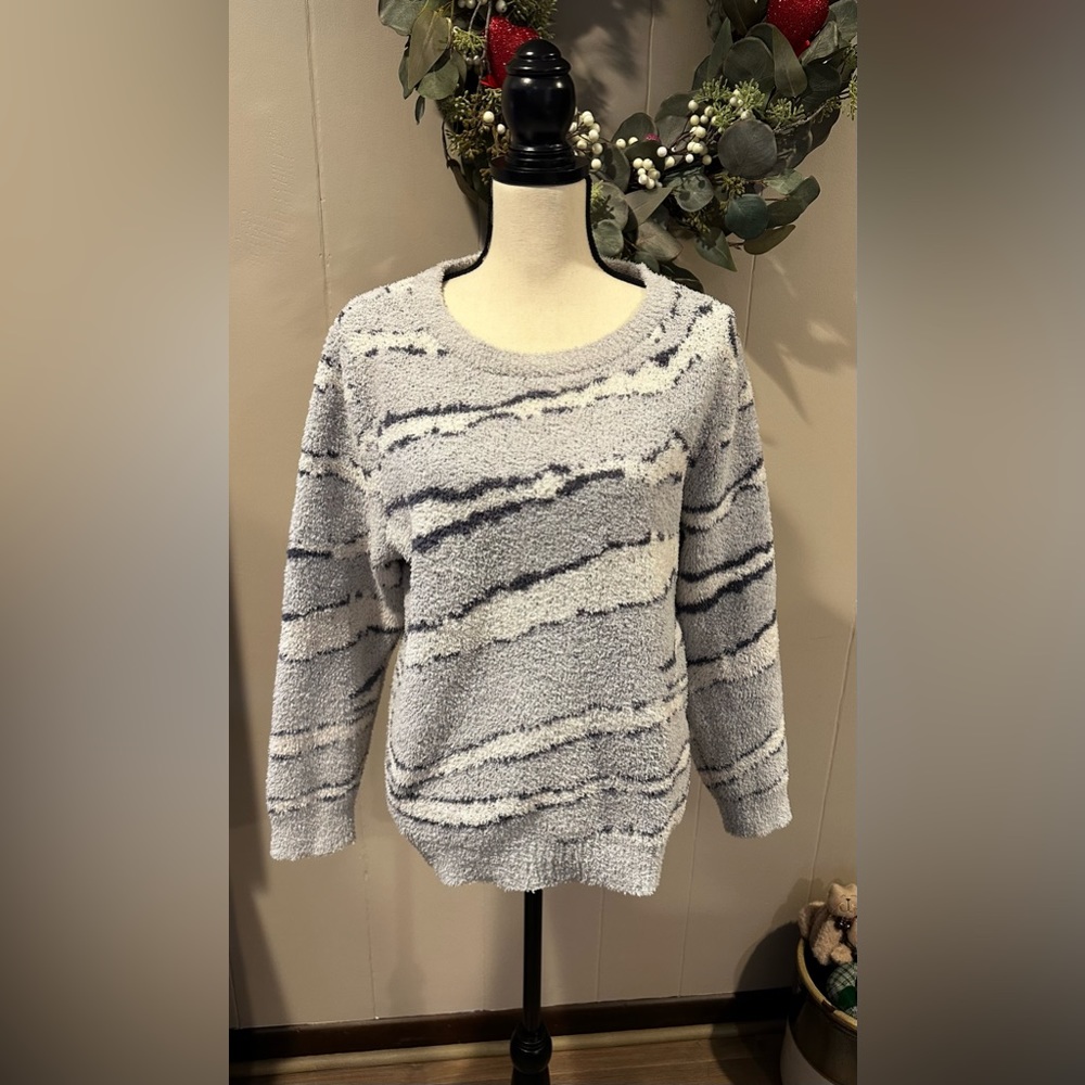 Barefoot Dreams CozyChic Seaside Crew Neck Pullover - Size Large